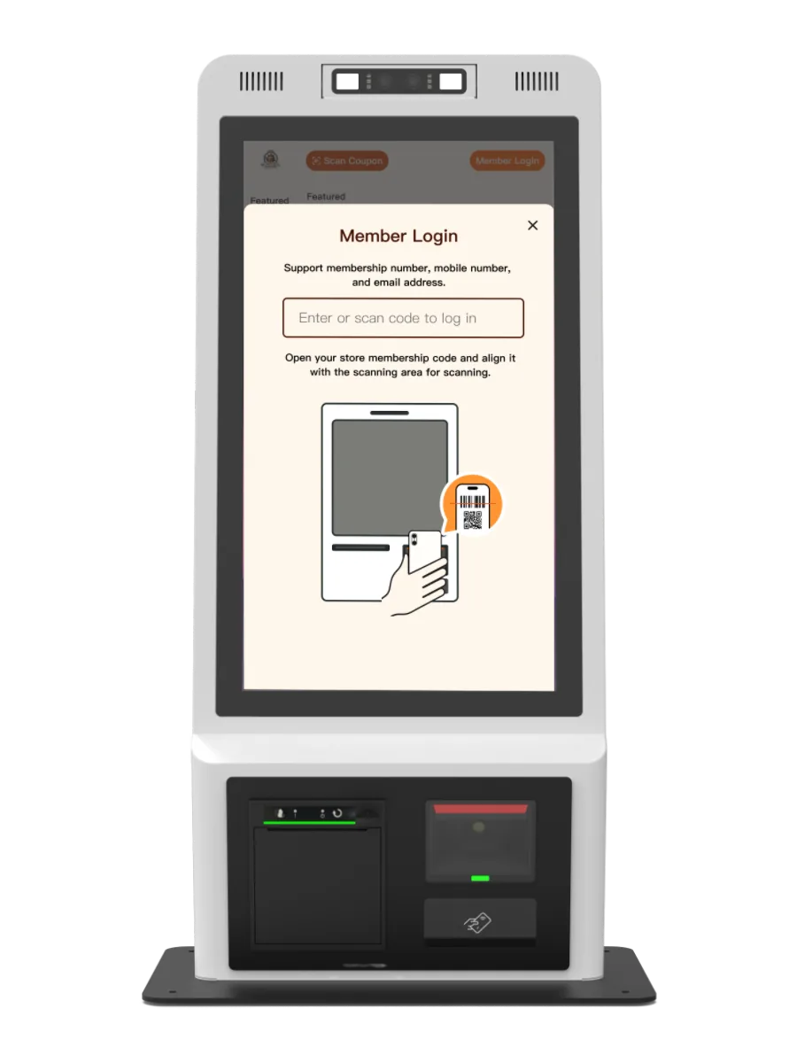 Kiosk 会员扫码界面